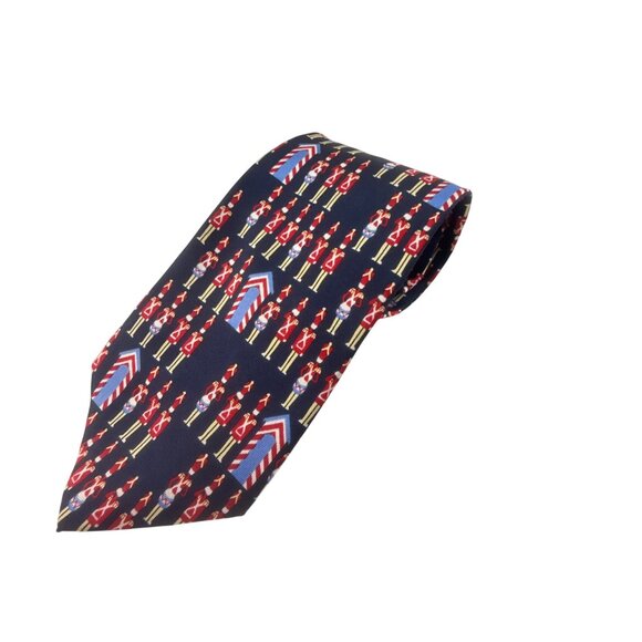 Vintage Alynn Silk Wooden Soldiers Christmas Tie Red Holiday Festive Necktie USA - Picture 7 of 7